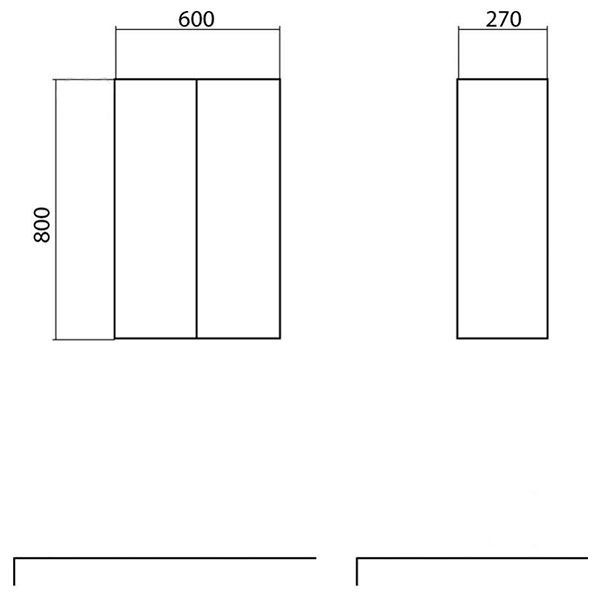 Шкаф подвесной Aqua Rodos Акцент серыймрамор