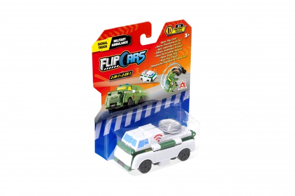 Машинка-трансформер Flip Cars Вантажівка зв'язку та військова швидка допомога EU463875-15