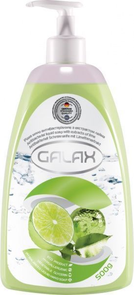 Мило рідке Galax антибактеріальне з екстрактом лайма 500 мл