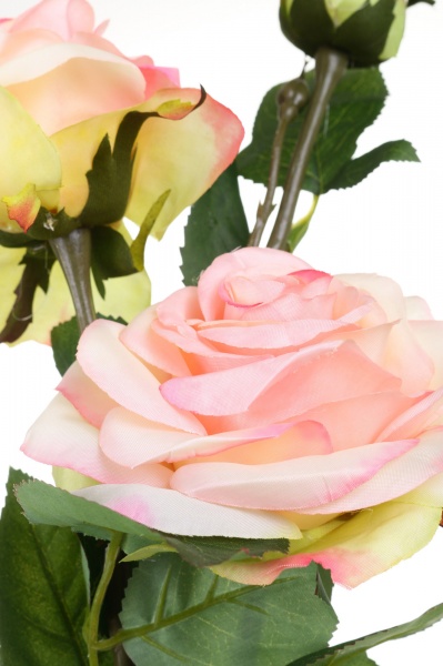 Цветок искусственный Роза 3 бутона 78 см розовый