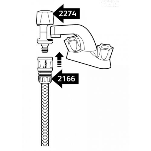 Коннектор Hozelock для смесителя высотой до 43мм и шириной до 34мм