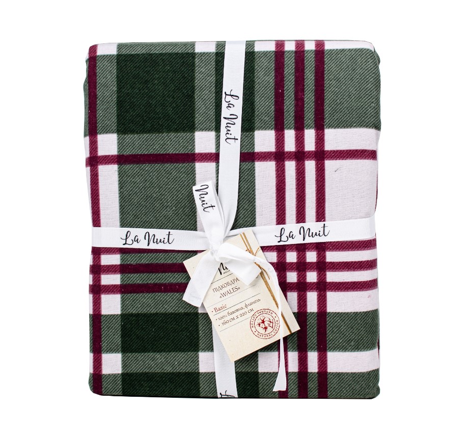 Пододеяльник фланель Wales 200x220 см зеленый La Nuit