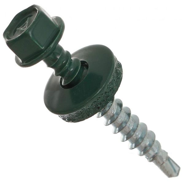 Саморез для кровли по дереву SDF RAL 6005 4.8x35 мм 40 шт