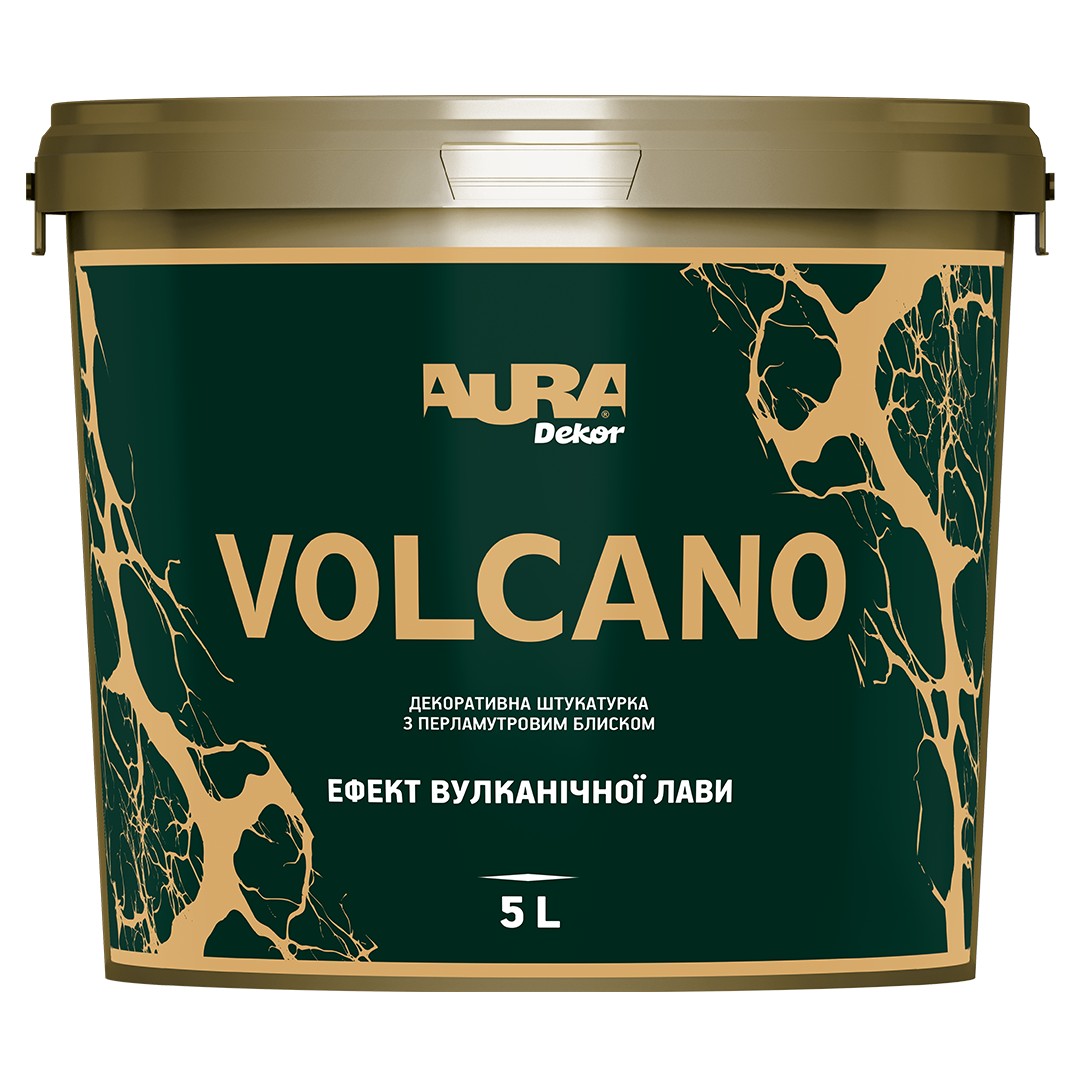 Декоративная штукатурка лава Aura® Volcano с перламутровым блеском 5 л /серебро — фото 1
