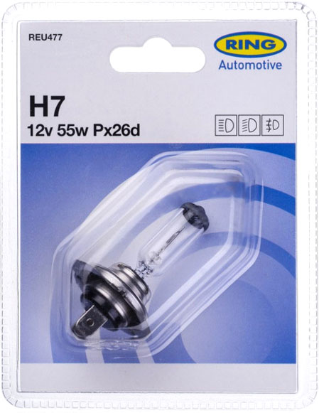 Лампа галогенна RinG (REU477) H7 PX26d 12 В 55 Вт 1 шт 2700