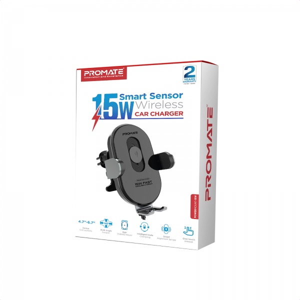 Автомобільний зарядний пристрій Promate PowerMount-15W Black 