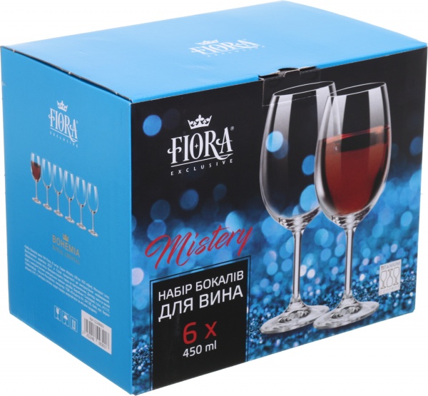 Набор бокалов для вина Mistery 450 мл 6 шт. Fiora 