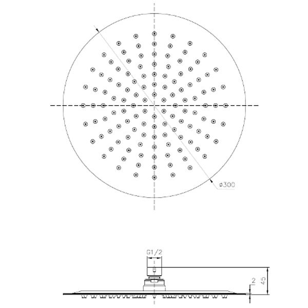 Верхний душ Imprese S300SS2