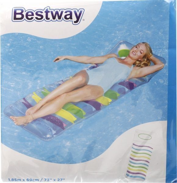Матрац надувний Bestway 43124 185х69 см Релакс різнокольоровий