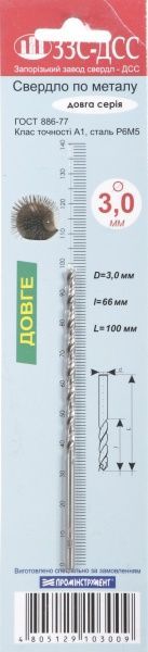 Сверло по металлу ВИЗ Р6М5 69x100 мм ВІЗ Р6М5 3 мм 1 шт. 512910300