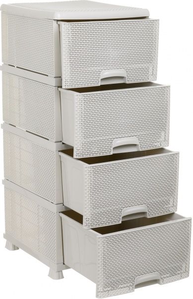 Комод пластиковий OZ-ER K013 на 4 шухляди кремовий 395x410x420 мм