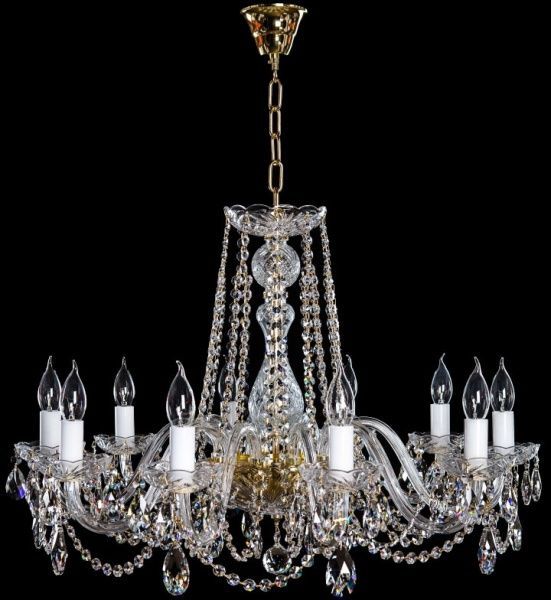 Люстра подвесная Crystal Life 10x40 Вт E14 золото A1024LM-10GO 