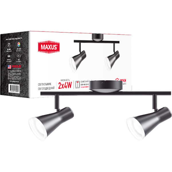 Спот Maxus Spot Light MSL-02C 2x4 Вт черный 
