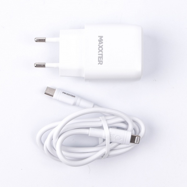 Зарядное устройство Maxxter WC-PD-CtL-01, 1 USB + кабель Type-C to Lighting 