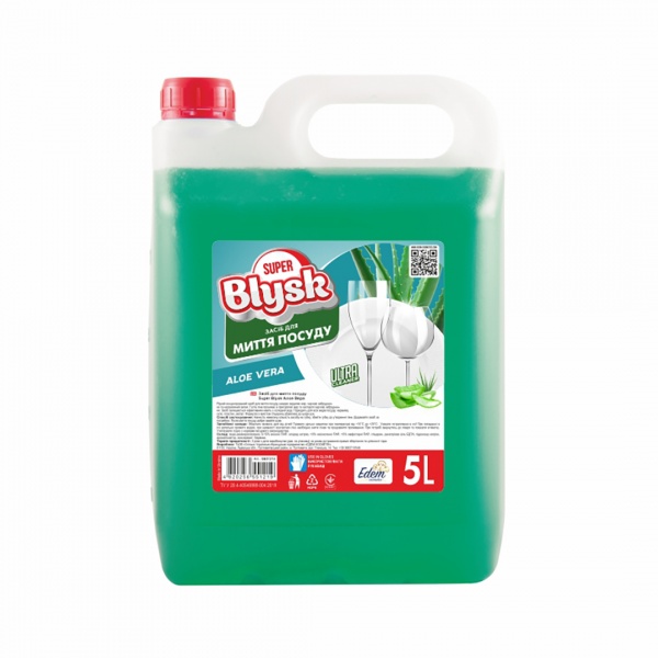 Средство для ручного мытья посуды SUPER Blysk Алое вера 5л