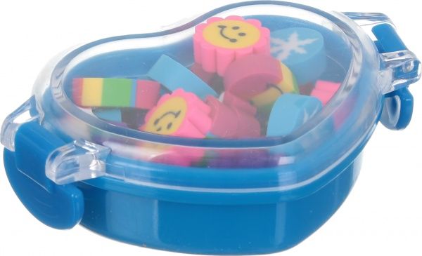 Набір гумок в коробочці серце блакитне