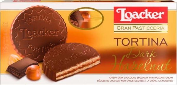 Вафли Loacker Tortina Choco Noir 125 г 8000380005598 