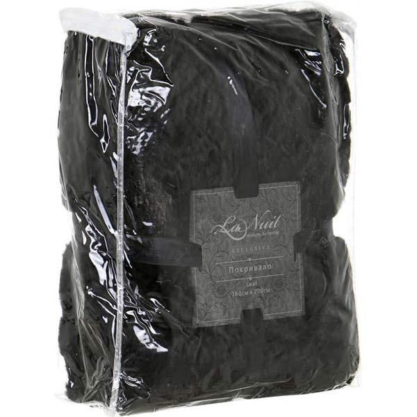 Покривало Leaf 160x200 см La Nuit чорний 