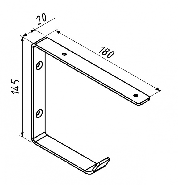 Кронштейн для полок Valore Крюк двойной Loft SB-DH-21