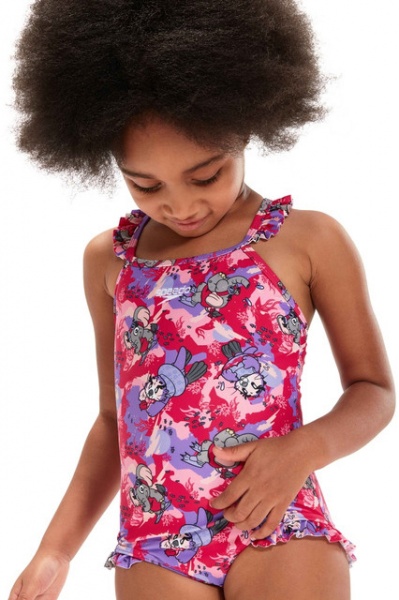 Купальник Speedo LTS DIGI FRILL TRSP IF PINK/PURPLE 8-00314614807 р.128 разноцветный