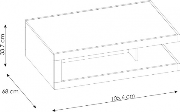 Стіл журнальний Lyon LYOT02 дуб рів'єра/білий 1056x680x337мм Meble Wojcik 