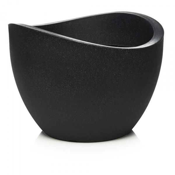 Кашпо пластиковое Scheurich Wave Globe 30 круглый 8 л гранитно-черный 