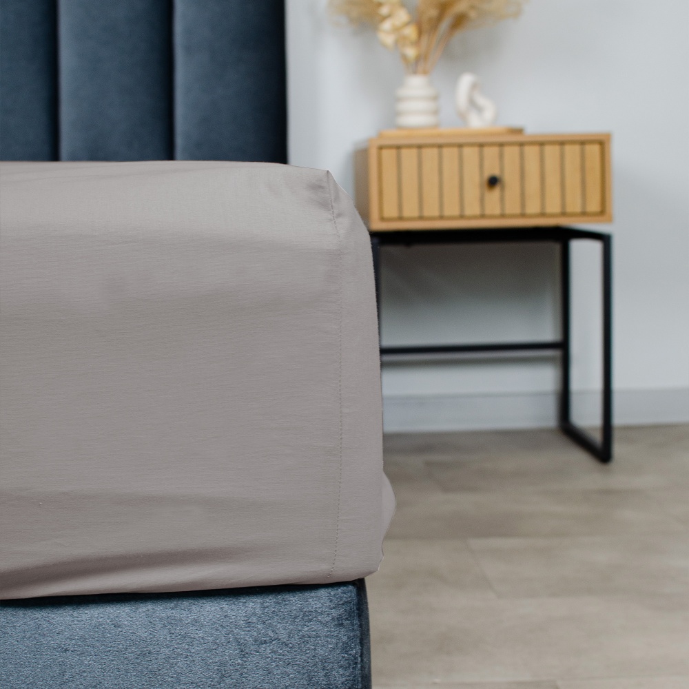 Простирадло на резинці Моно 160x200 см мокко