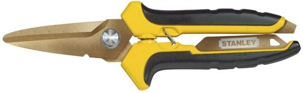 Ножиці універсальні Stanley L= 200x60 мм з титановим покриттям 