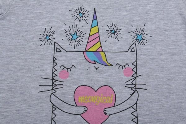 Футболка дитяча Роксана Котик р.98 сірий 