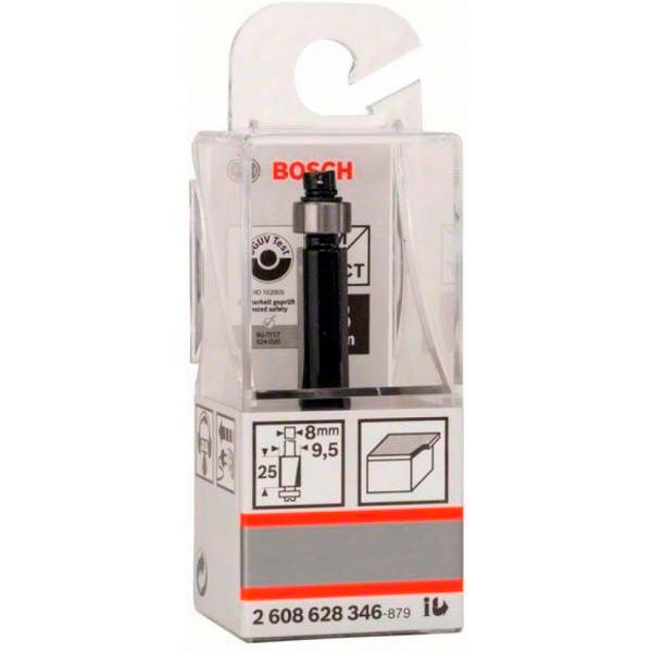 Фреза пазовая концевая цилиндрическая Bosch 9,5/25,4/68 ММ, ХВ. 8ММ 2608628346