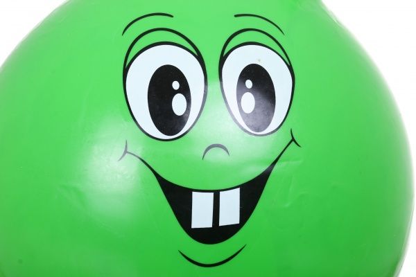 М'яч стрибунець надувний з ріжками посмішка KH4-03/Green