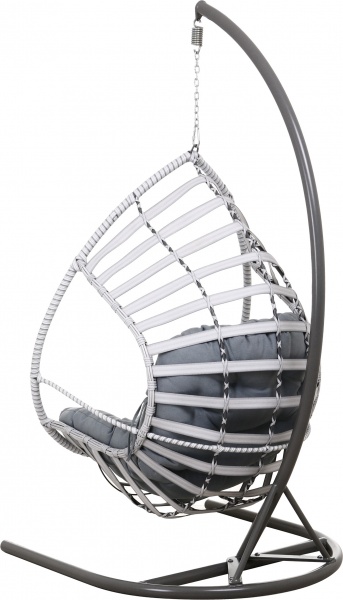 Крісло-кокон Латинос широке плетіння світло-сірий