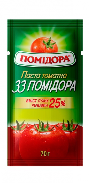 Паста томатная ПОМІДОРА 33 помидора 25% 70 г