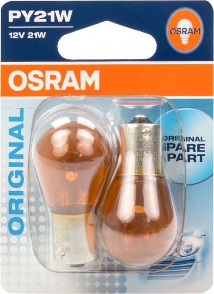 Лампа розжарювання Osram 7507-02B PY21W BAU15s 12 В 21 Вт 2 шт 1500