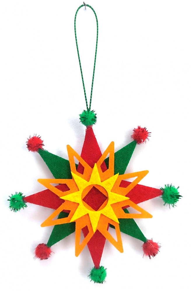 Декор из фетра Діамантові ручки Рождественская Звезда 125370 8 см разноцветный