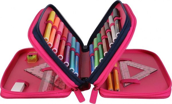 Пенал 31 предмет Triple Cubes Pink 50021062 Herlitz розовый