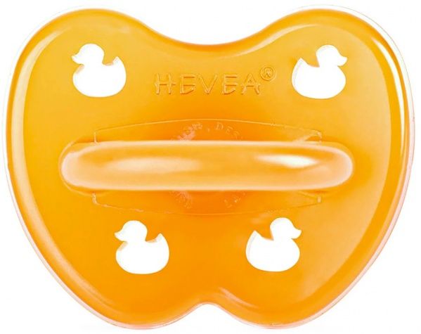 Соска-пустышка Hevea Duck анатомическая от 0 до 3 месяцев Оранжевая