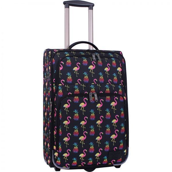 Чемодан Bagland Леон 51 л черный с рисунком 361 (0037666244) 