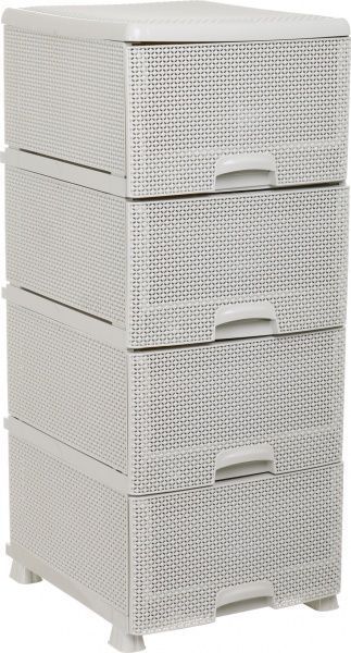 Комод пластиковий OZ-ER K013 на 4 шухляди кремовий 395x410x420 мм