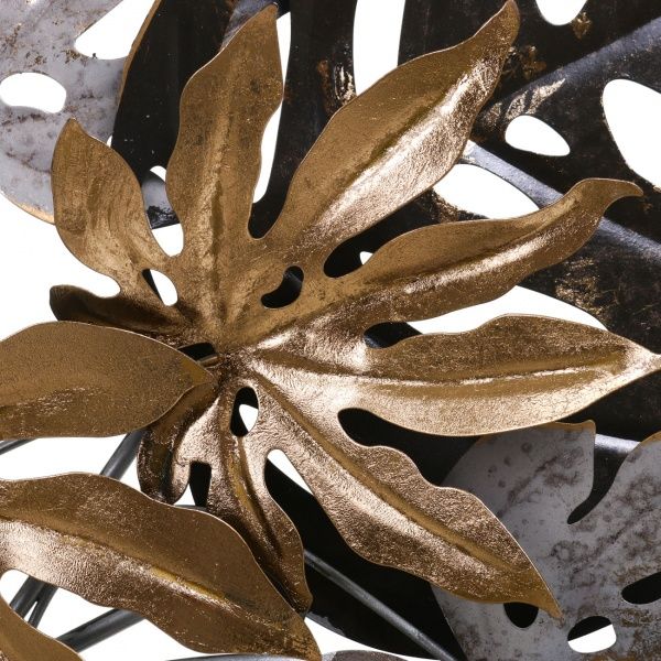 Декор настенный Plantain 141x77,5 см серо-золотистый 