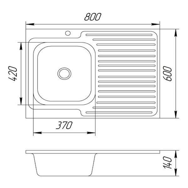 Мойка накладная Fam z6844R 80x60 см чаша слева