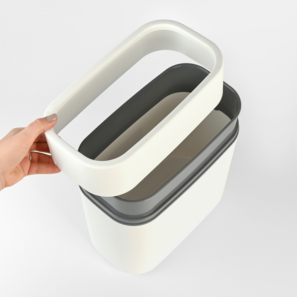 Відро для сміття МВМ 10 л білий/сірий BIN-24 10L WHITE/GRAY