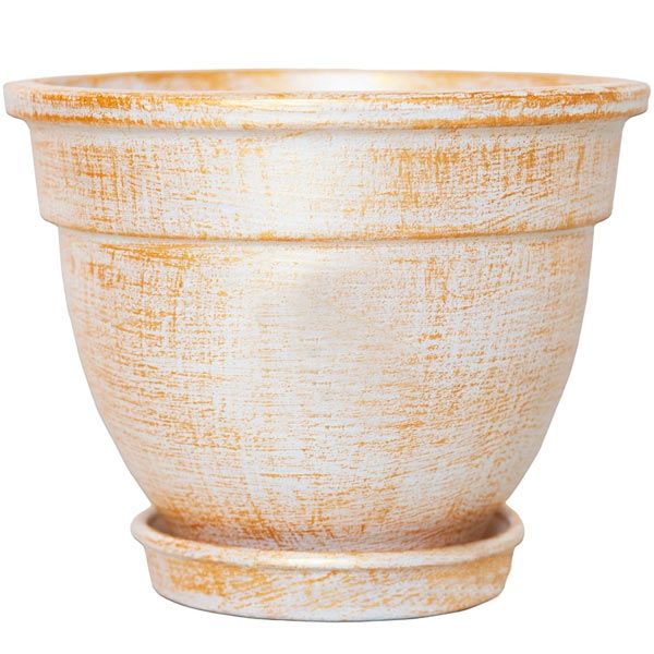 Горшок цветочный Надинкерамикс рельефный 0.6 л бежевый