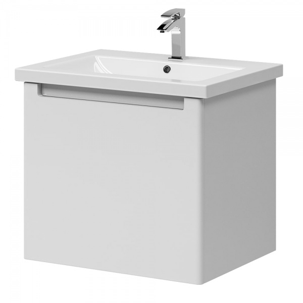 Тумба подвесная Aquarius Verona белый с умывальником Комо 50