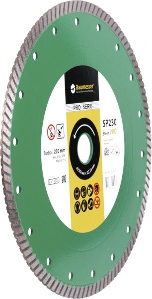 Диск алмазний відрізний Baumesser Stein PRO 230x2,6x22,2 граніт, мармур, піщаник