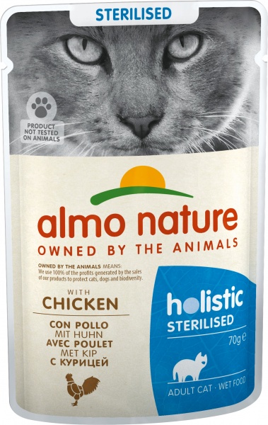 Консерва для стерилізованих котів Almo Nature Holistic Functional Cat з куркою 70 г