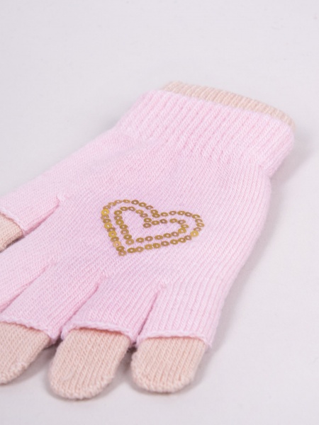 Варежки YO! р.16 пудра 