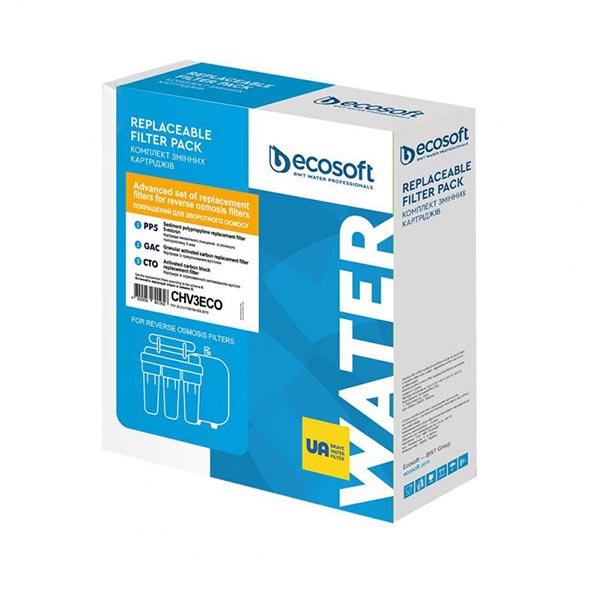 Комплект картриджей Ecosoft улучшенный 1-2-3 для фильтров обратного осмоса 