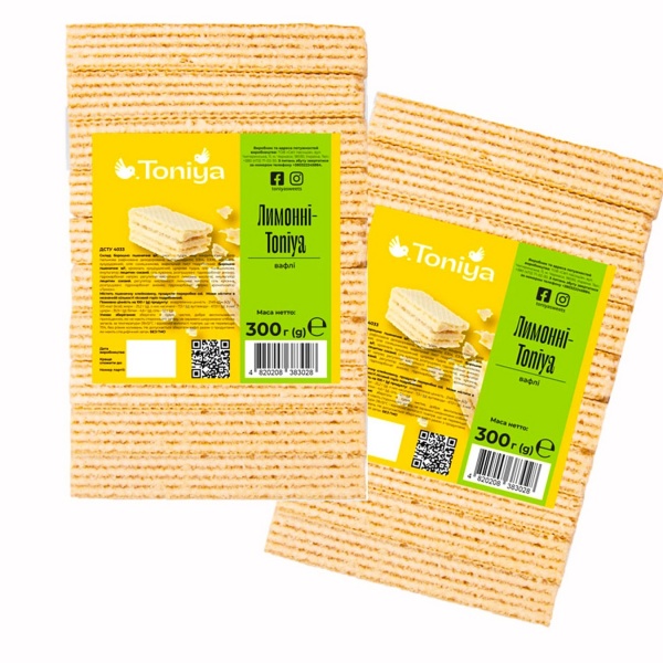 Вафлі Лимонні Toniya 300 г 