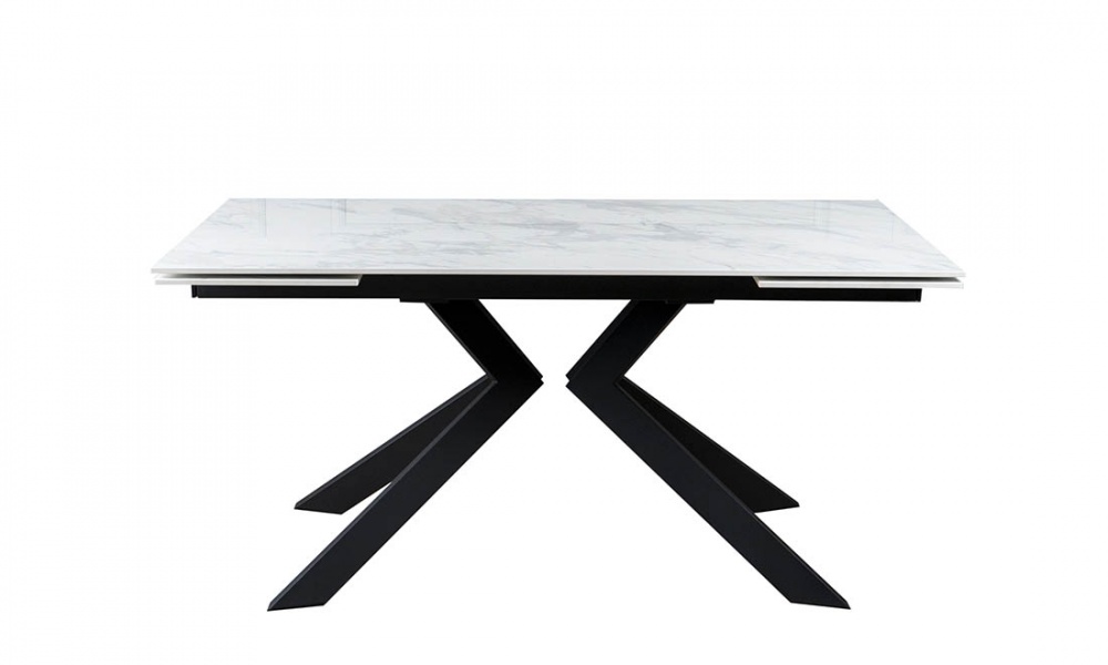 Стол обеденный Монако 1600х900х750 белый/черный